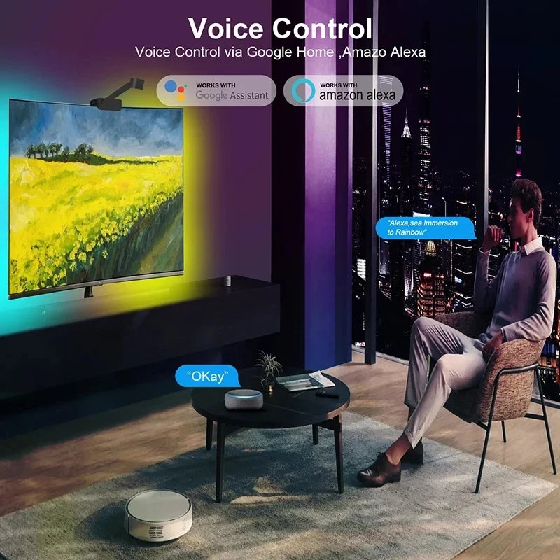 TV-LED-Hintergrundbeleuchtung mit Bluetooth-APP und Kamera